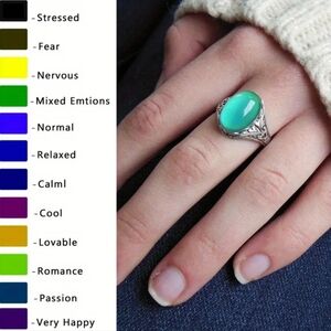 Mood Ring Silvery Size 7 8 9 Color Changing 70s Silver Mood Rings Men Women